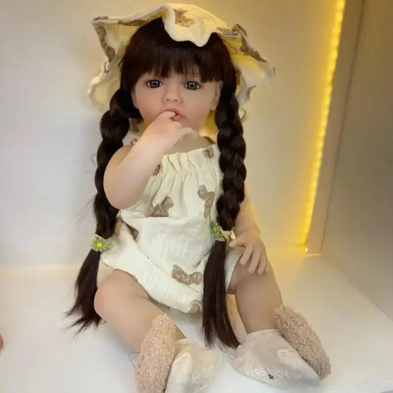 Realistic Silicon Baby Girl Doll (55 cm) - Bear Hugs