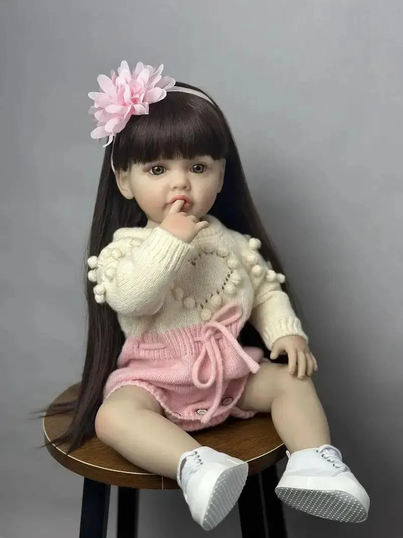 Realistic Silicon Baby Girl Doll (55 cm) - Bear Hugs