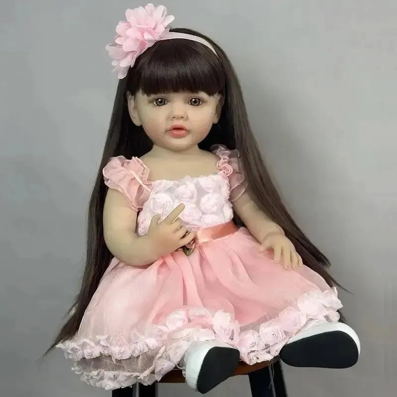 Realistic Silicon Baby Girl Doll (55 cm) - Bear Hugs