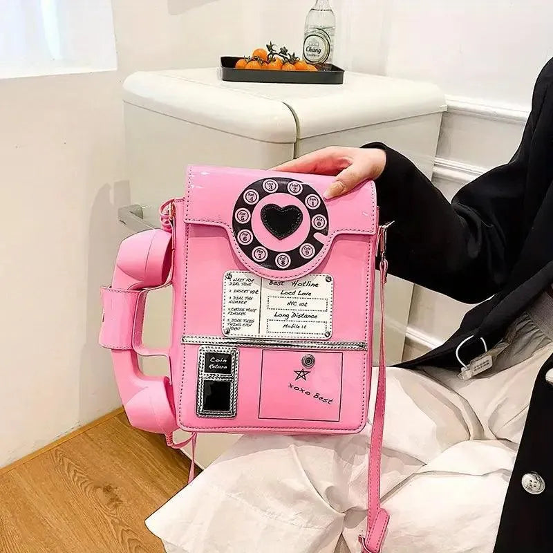 Retro Phone-Shaped Crossbody Bag - Bear Hugs