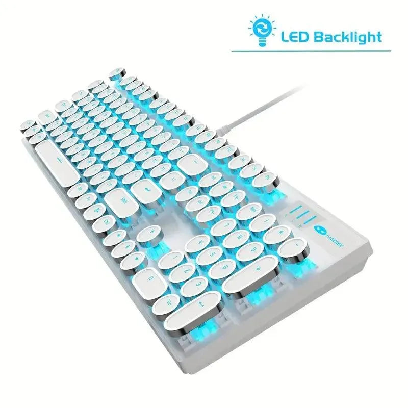 Retro-Style MageGee Mechanical Gaming LED Backlit Keyboard - Bear Hugs