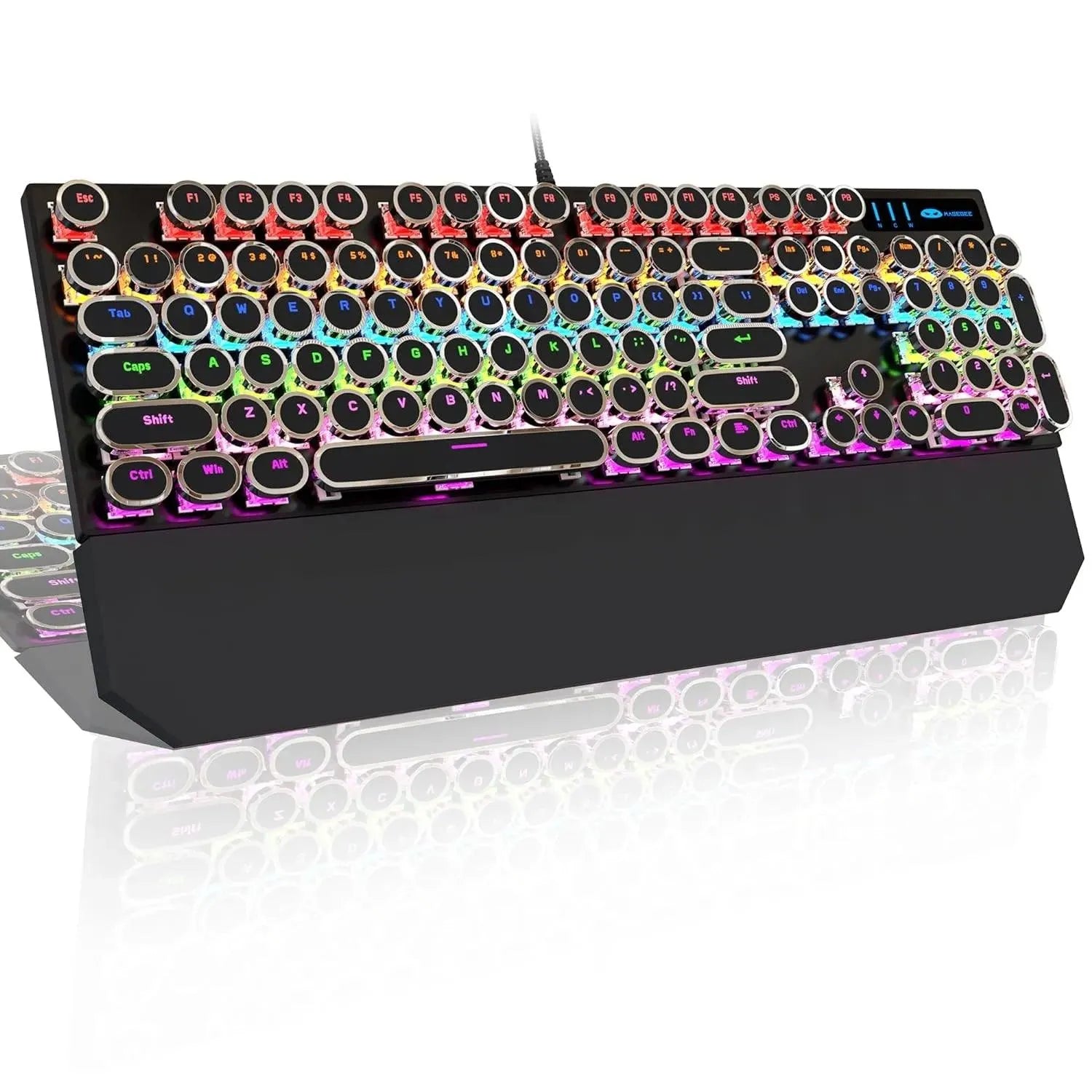 Retro-Style MageGee Mechanical Gaming LED Backlit Keyboard - Bear Hugs