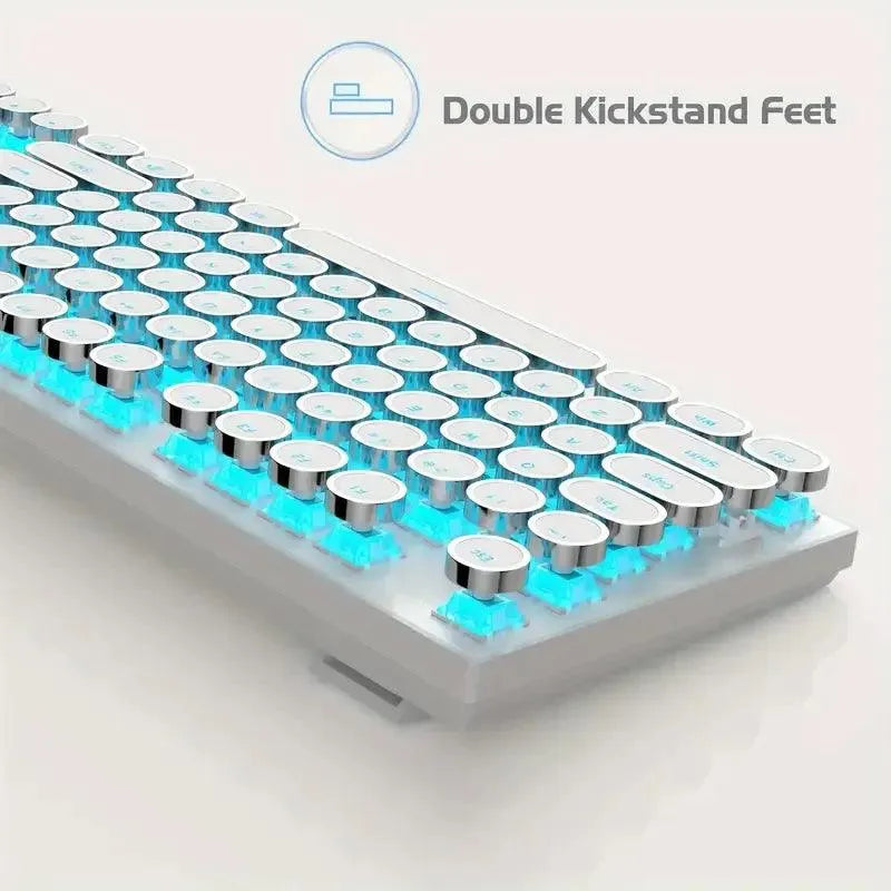 Retro-Style MageGee Mechanical Gaming LED Backlit Keyboard - Bear Hugs