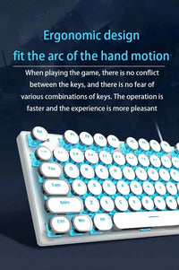 Retro-Style MageGee Mechanical Gaming LED Backlit Keyboard - Bear Hugs