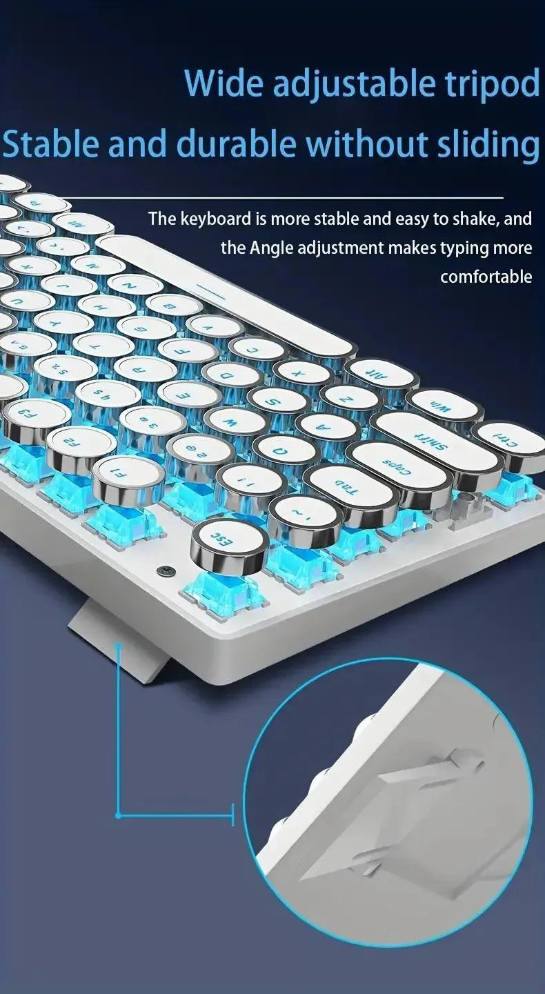 Retro-Style MageGee Mechanical Gaming LED Backlit Keyboard - Bear Hugs