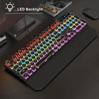 Retro-Style MageGee Mechanical Gaming LED Backlit Keyboard - Bear Hugs