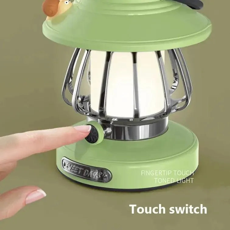 Retro USB Touch Dimming LED Lantern - Bear Hugs