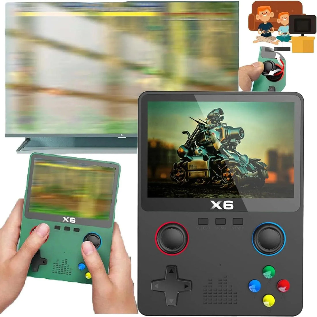 RetroMaster X6 Portable Video Game Console - Bear Hugs