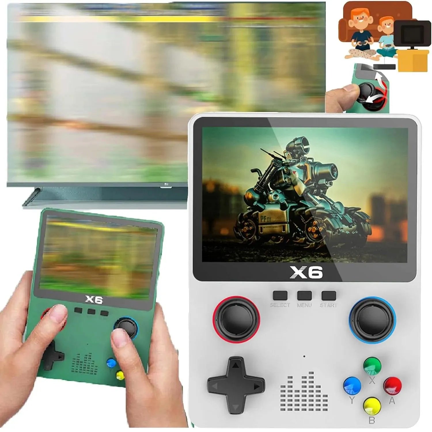 RetroMaster X6 Portable Video Game Console - Bear Hugs