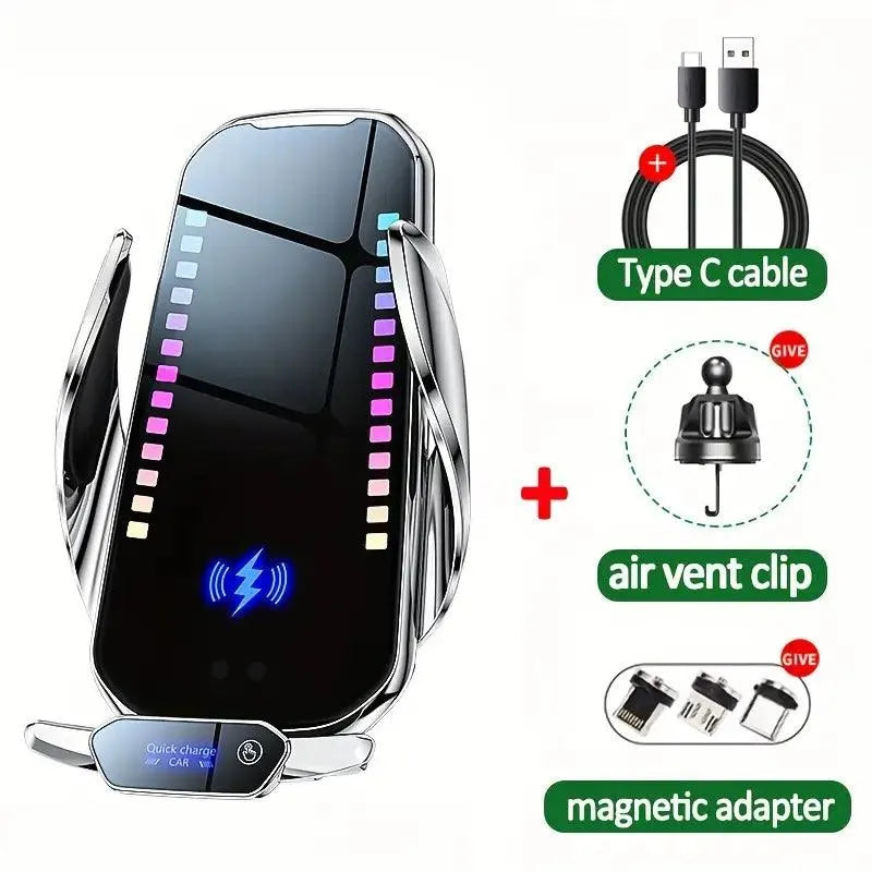 RGB Colour Changing 15W Car Wireless Charger Stand - Bear Hugs