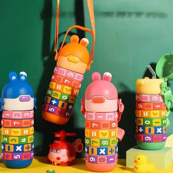 Rotating Numbers Educational Bottle For Kids (430 ml) - Bear Hugs