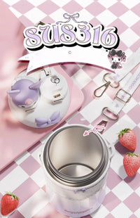 Sanrio 2 in 1 Kuromi & My Melody Steel Kawaii Bottle (550 ml) - Bear Hugs