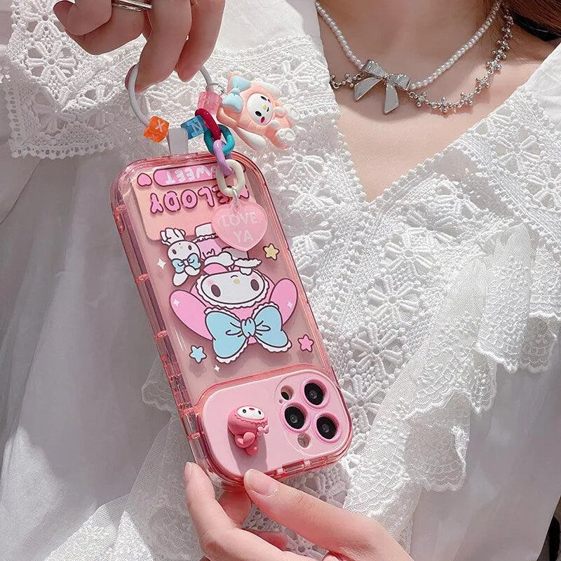 Sanrio Kuromi & Friends Mirror Stand Case (For iPhones) - Bear Hugs