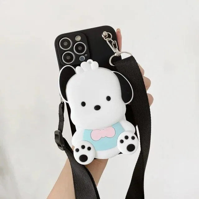 Sanrio Kuromi & Friends Wallet TPU Case (For iPhones) - Bear Hugs