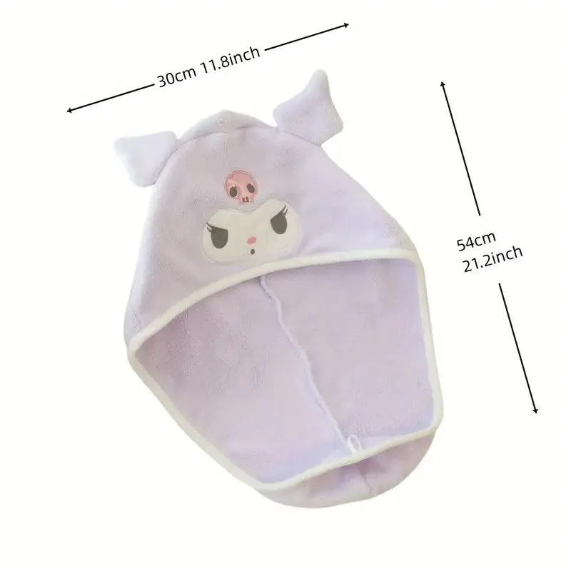 Sanrio Kuromi Hello Kitty Cinnamoroll Soft Absorbent Bath Cap - Bear Hugs