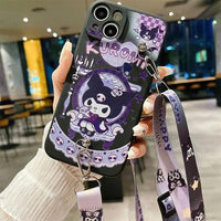 Sanrio Kuromi Lanyard Pearl Beads Phone Case (For iPhones) - Bear Hugs