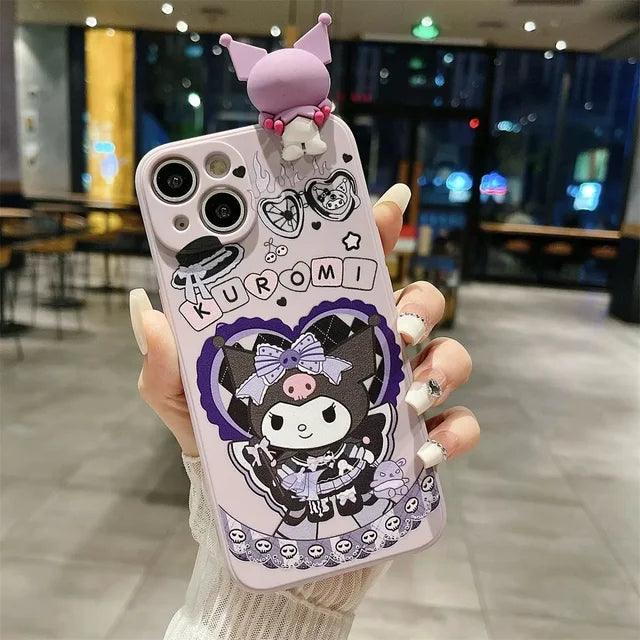 Sanrio Kuromi Lanyard Pearl Beads Phone Case (For iPhones) - Bear Hugs