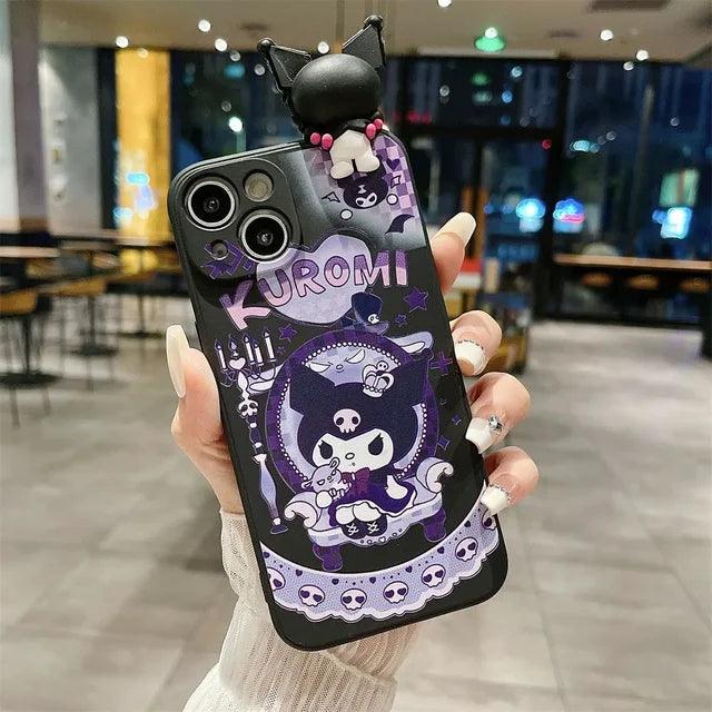 Sanrio Kuromi Lanyard Pearl Beads Phone Case (For iPhones) - Bear Hugs