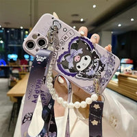 Sanrio Kuromi Lanyard Pearl Beads Phone Case (For iPhones) - Bear Hugs