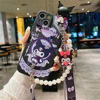 Sanrio Kuromi Lanyard Pearl Beads Phone Case (For iPhones) - Bear Hugs