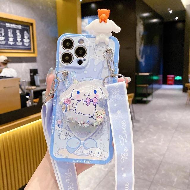 Sanrio Lanyard Figure Stand Case (For iPhones) - Bear Hugs