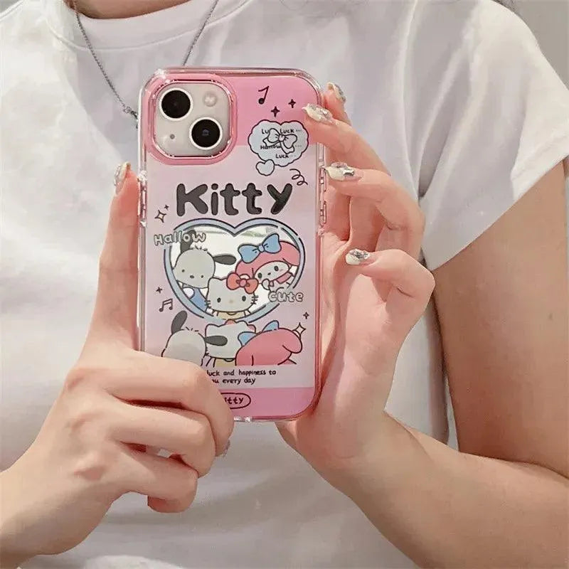 Sanrio Mini Pink Mirror Case (For iPhones) - Bear Hugs