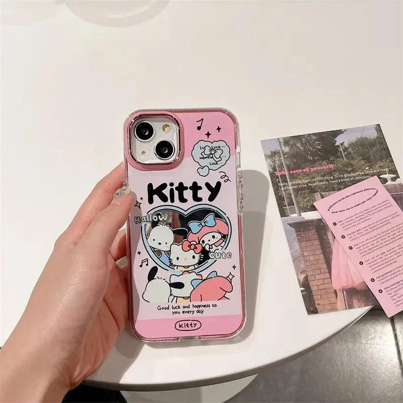 Sanrio Mini Pink Mirror Case (For iPhones) - Bear Hugs