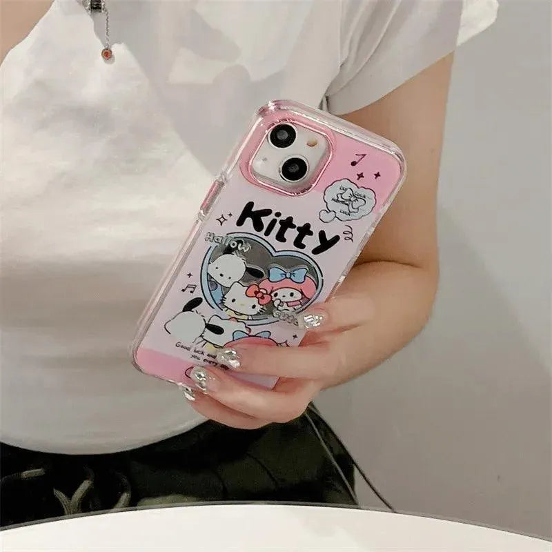 Sanrio Mini Pink Mirror Case (For iPhones) - Bear Hugs