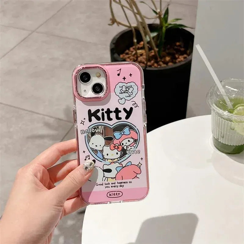 Sanrio Mini Pink Mirror Case (For iPhones) - Bear Hugs