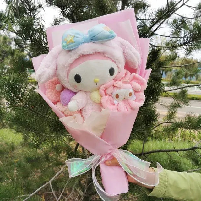 Sanrio My Melody Kuromi Purin Plush Pansy Bouquet - Bear Hugs