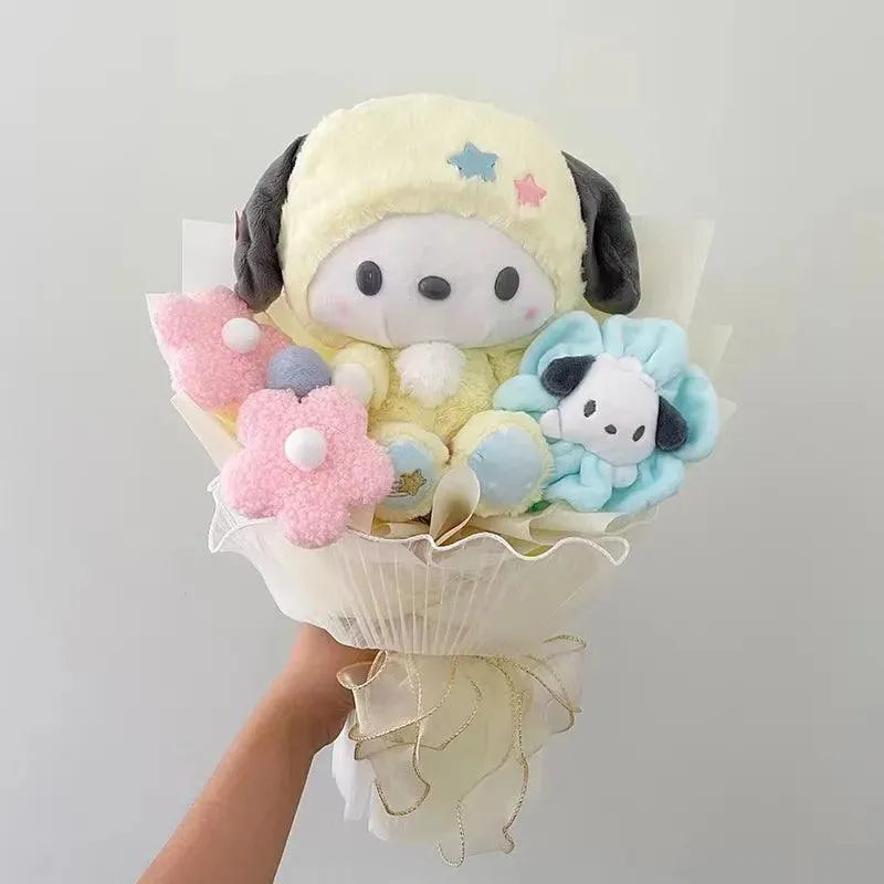 Sanrio My Melody Kuromi Purin Plush Pansy Bouquet - Bear Hugs