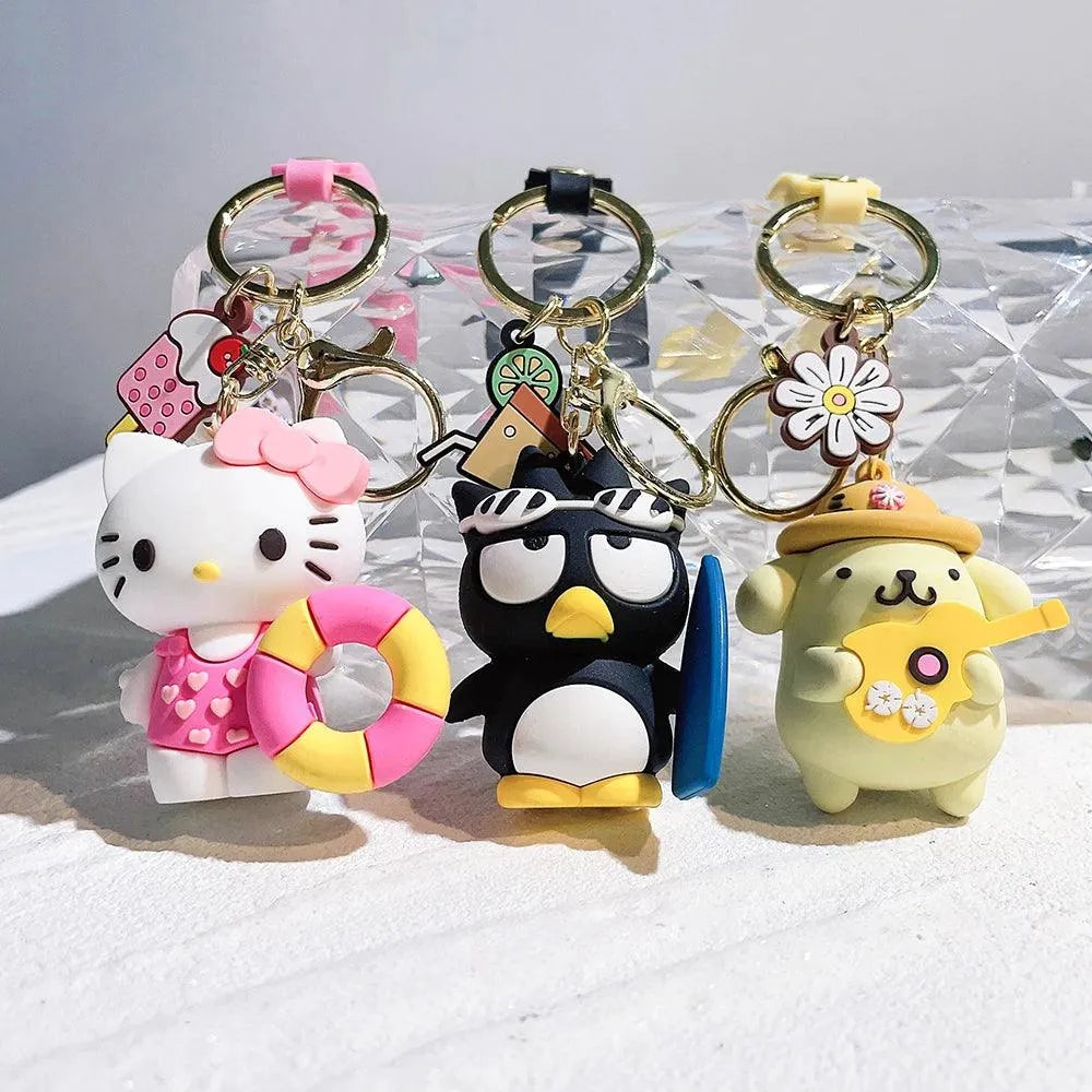 Sanrio Pom Pom Purin Hello Kitty 3D Keychain - Bear Hugs