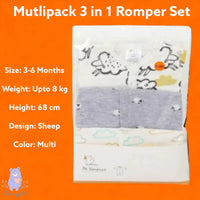 Sheep Sleeping Print Sleeping Suit / Romper (3 pcs) - Bear Hugs