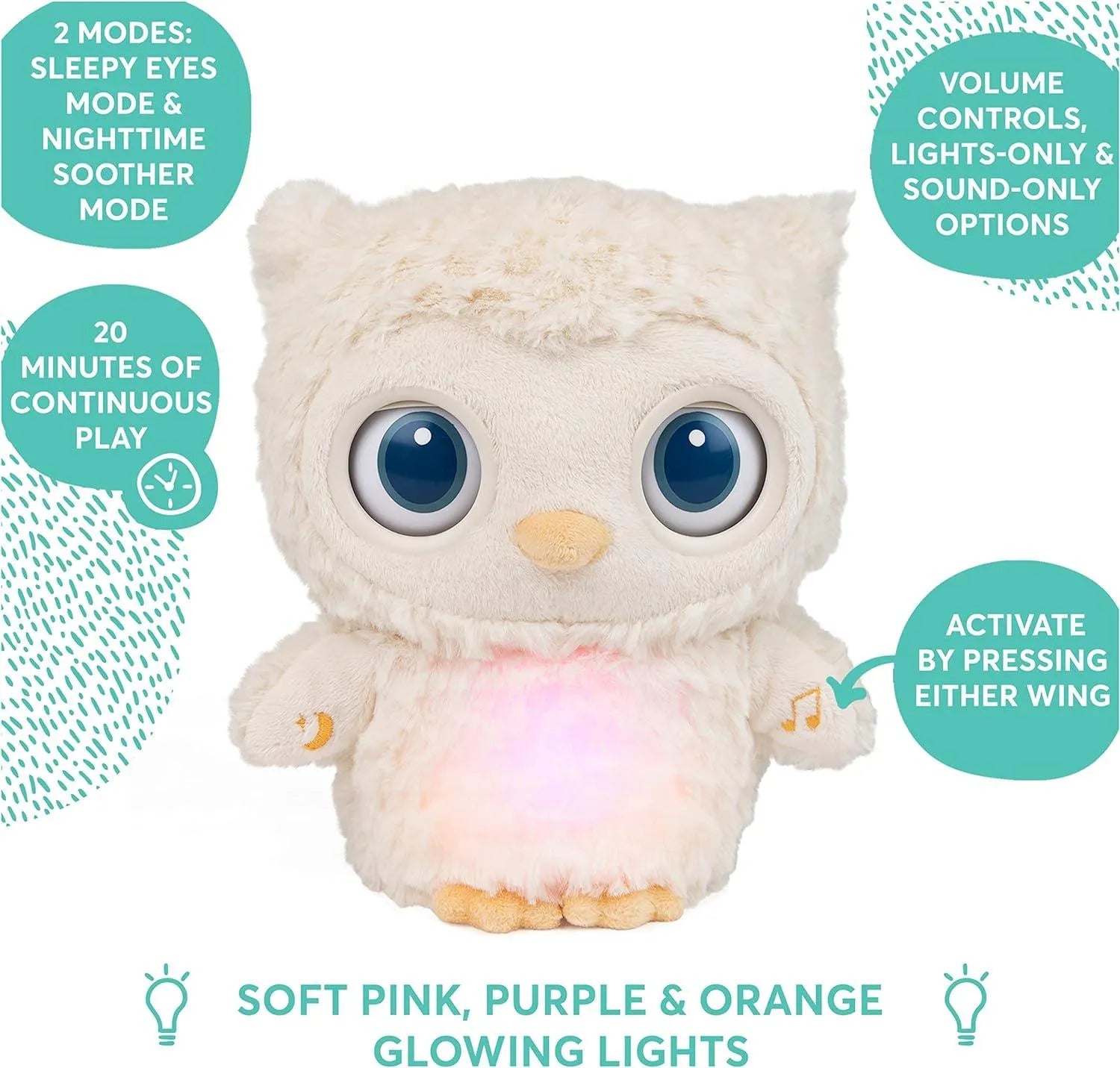 Sleepy Eyes Owl Soothing Plushie - Bear Hugs