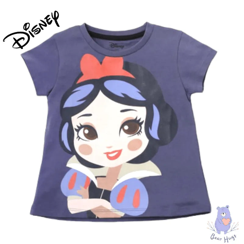 Snow White Round-Neck Cotton T-shirt - Bear Hugs