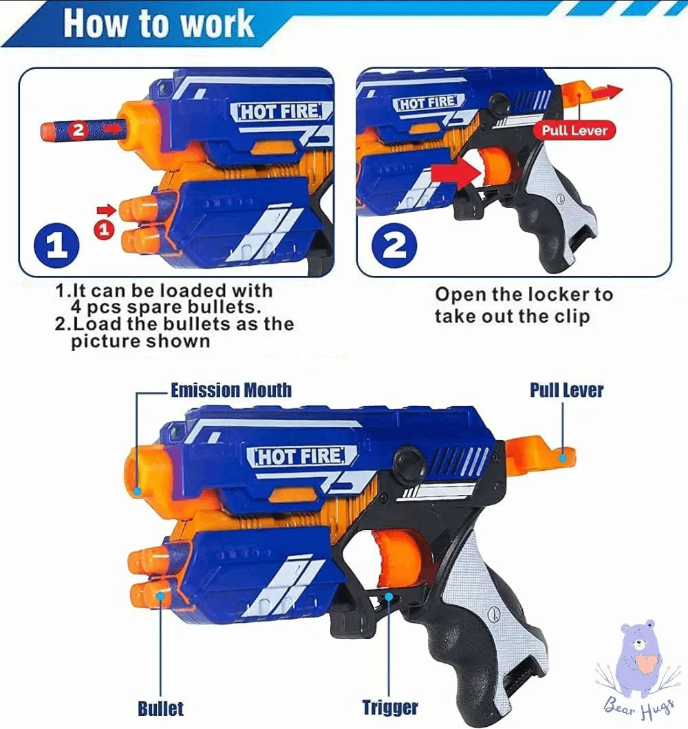 Soft Foam Blaster Gun (Set of 2) - Bear Hugs