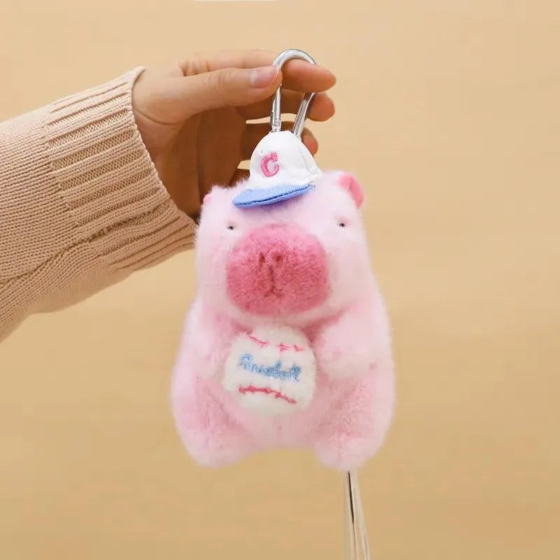 Sporty Capybara Pull Ball Plush Keychain - Bear Hugs