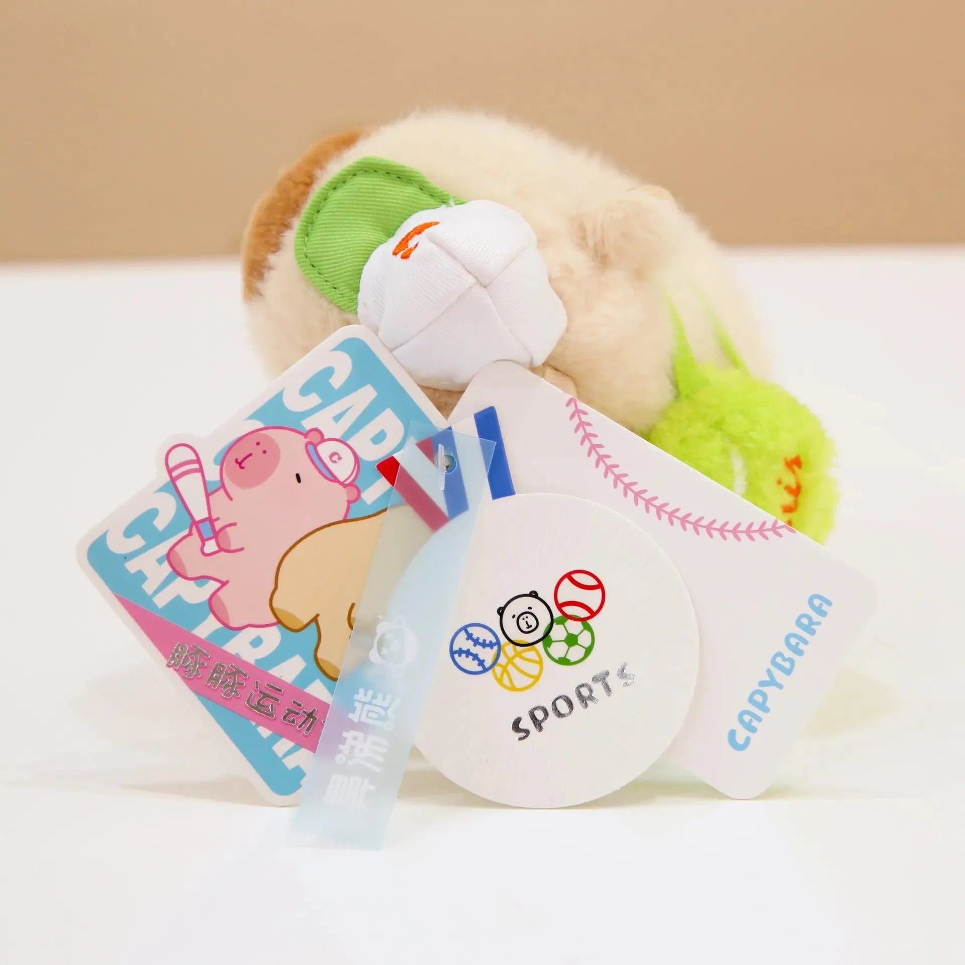 Sporty Capybara Pull Ball Plush Keychain - Bear Hugs