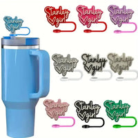 Stanley Girl Text Written Straw Toppers (Set of 4) - Bear Hugs