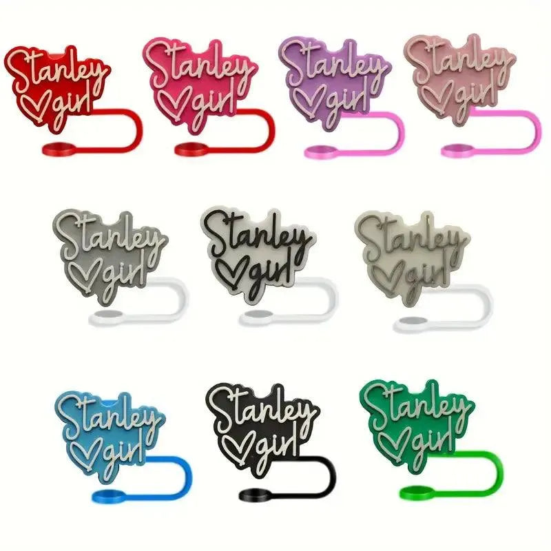 Stanley Girl Text Written Straw Toppers (Set of 4) - Bear Hugs