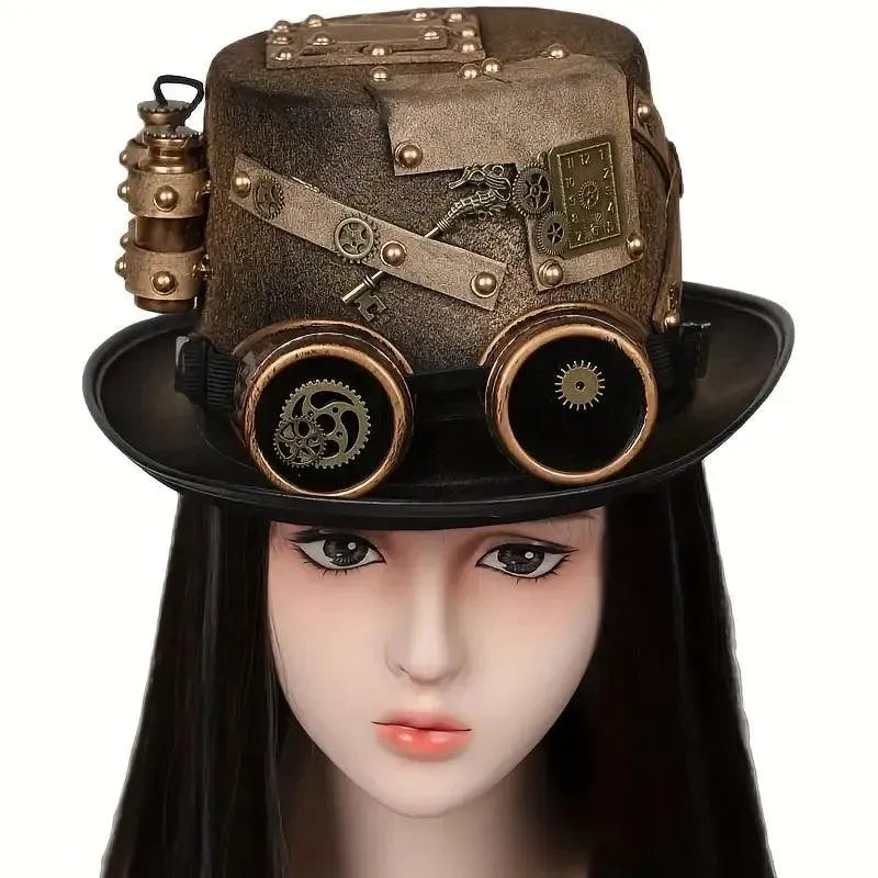 Steampunk Golden Hat with Goggles - Bear Hugs