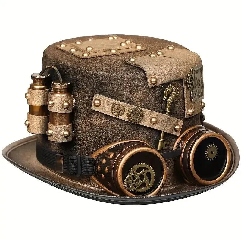 Steampunk Golden Hat with Goggles - Bear Hugs