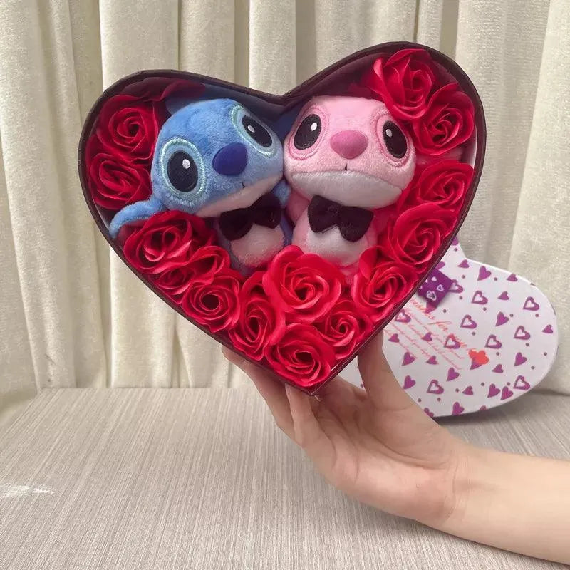 Stitch and Angel Rose Bouquet Plush - Bear Hugs