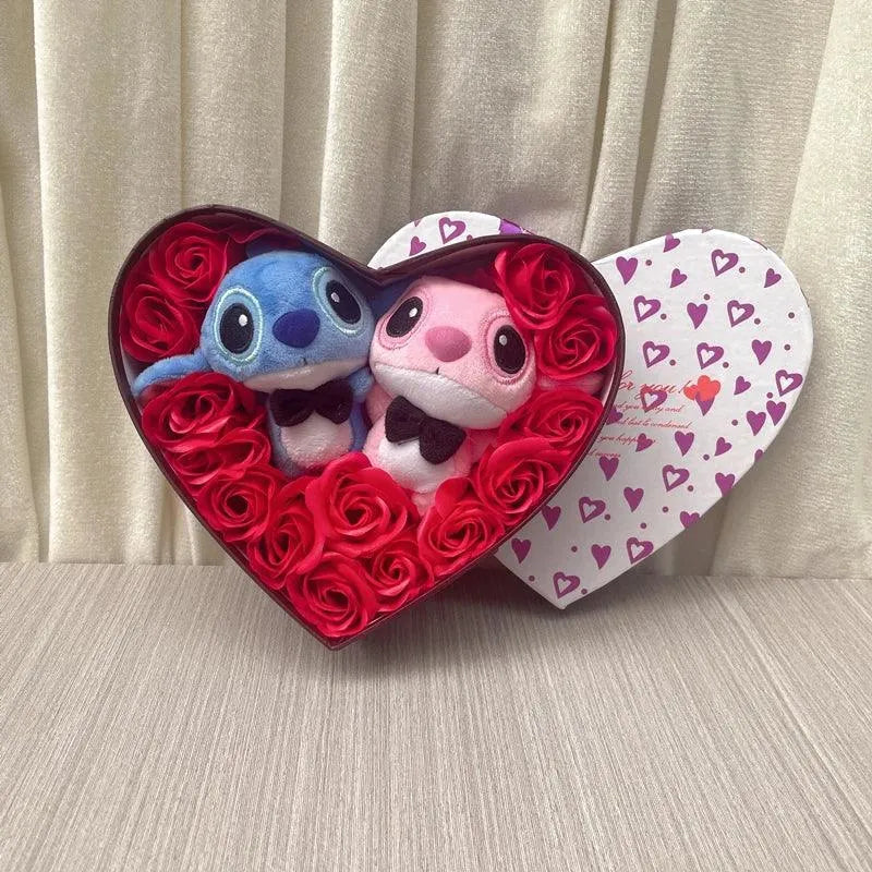 Stitch and Angel Rose Bouquet Plush - Bear Hugs