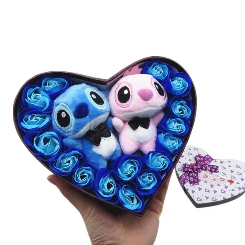 Stitch and Angel Rose Bouquet Plush - Bear Hugs