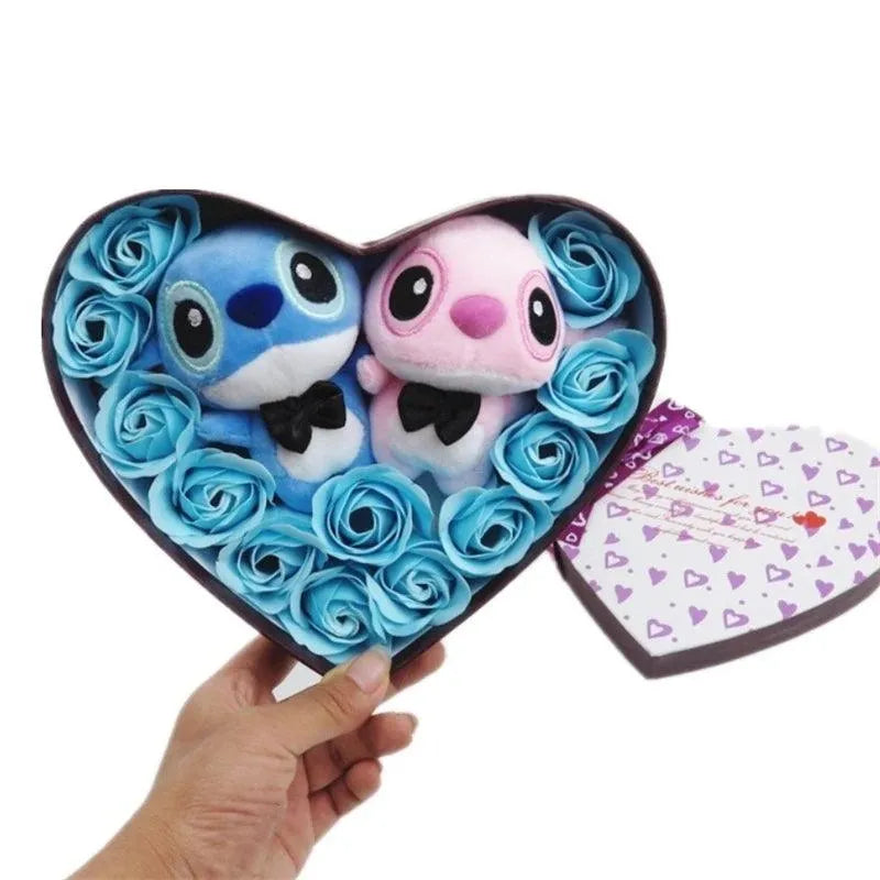 Stitch and Angel Rose Bouquet Plush - Bear Hugs