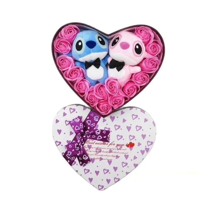 Stitch and Angel Rose Bouquet Plush - Bear Hugs