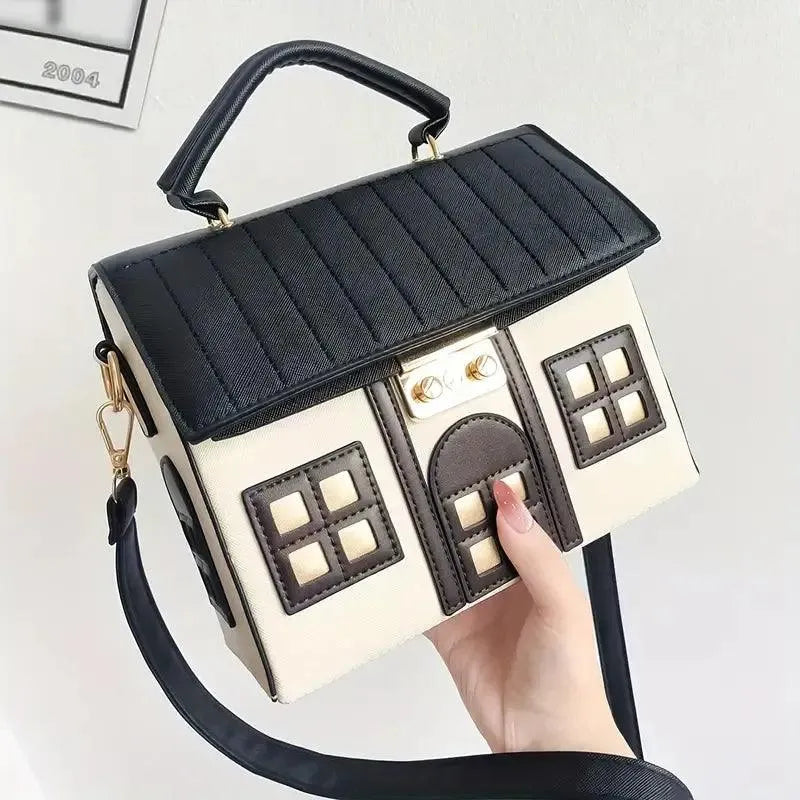 Stylish House Shaped Handbag - Bear Hugs