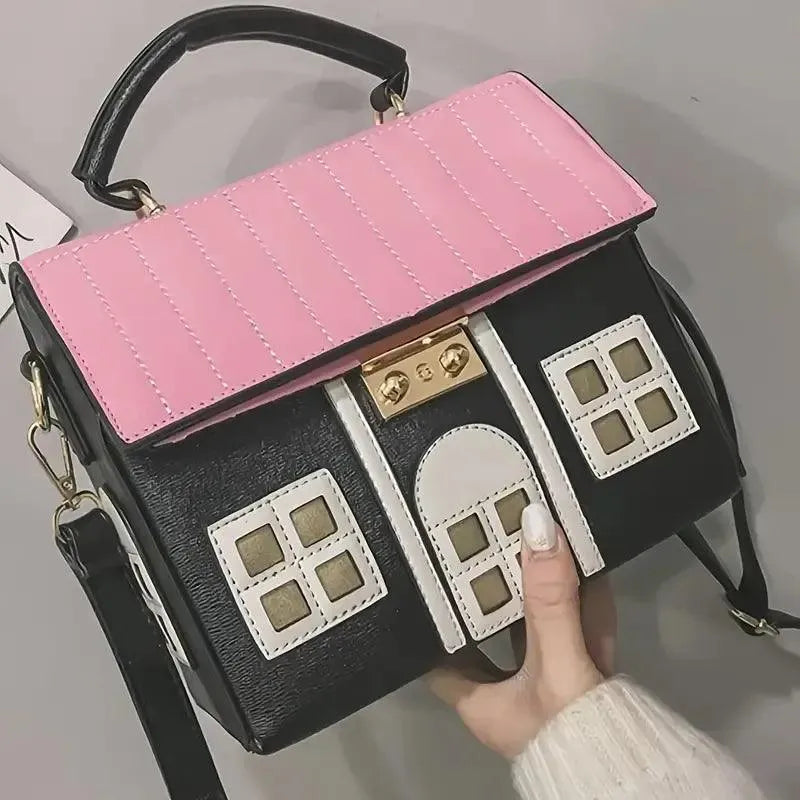 Stylish House Shaped Handbag - Bear Hugs