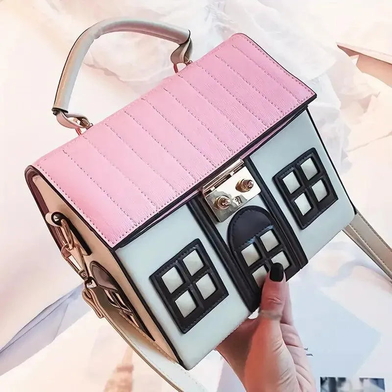 Stylish House Shaped Handbag - Bear Hugs